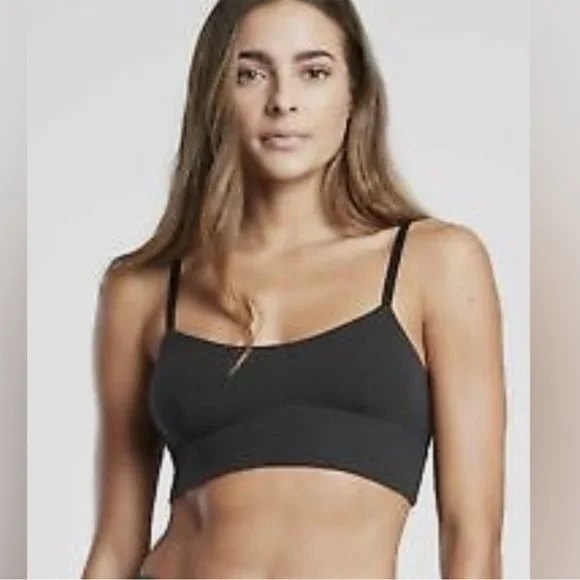 Athleta Black Well Rested Rib Sleep Bra Bralette Small - Picture 2 of 6